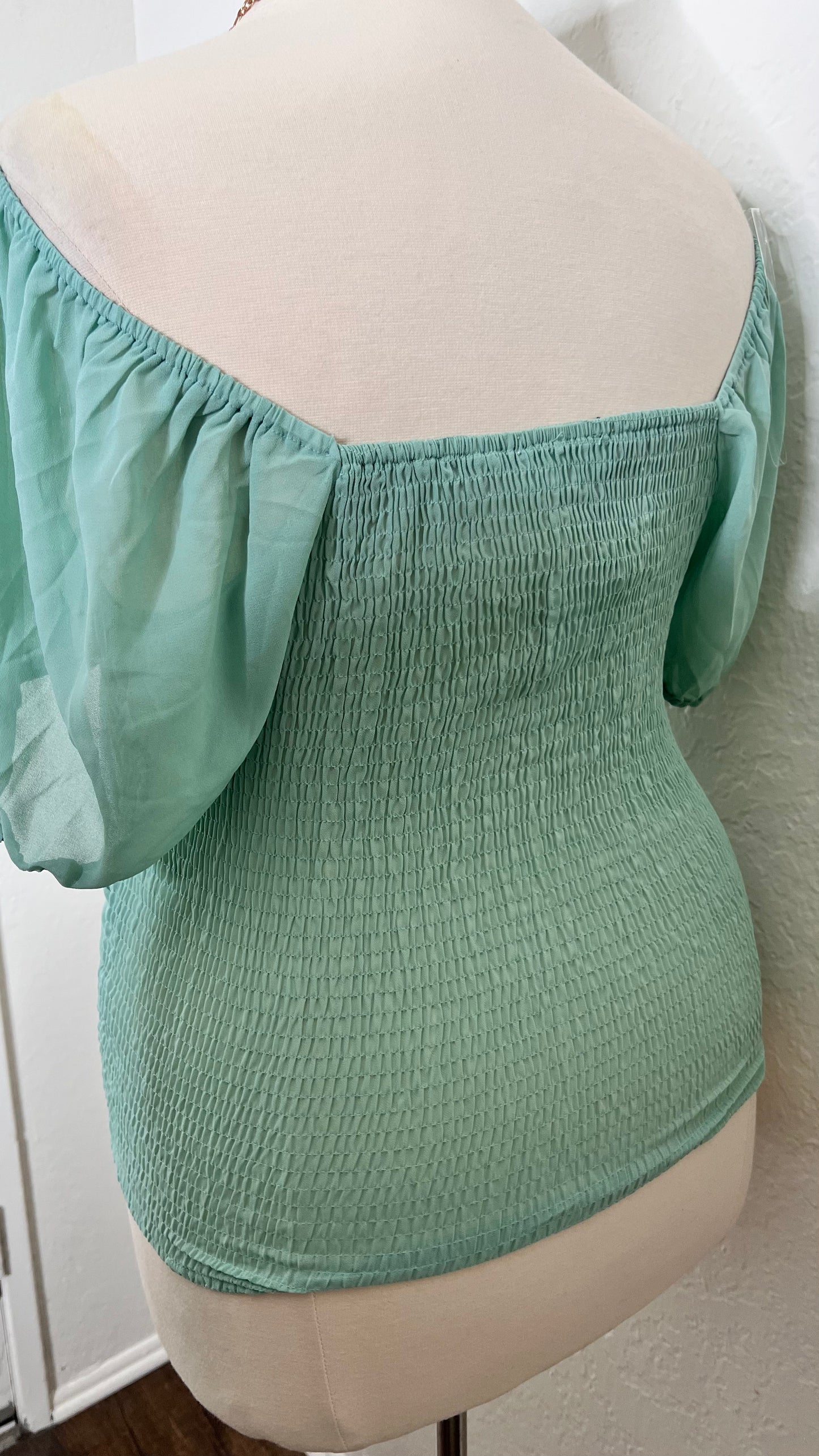 Drawstring Top - Aqua