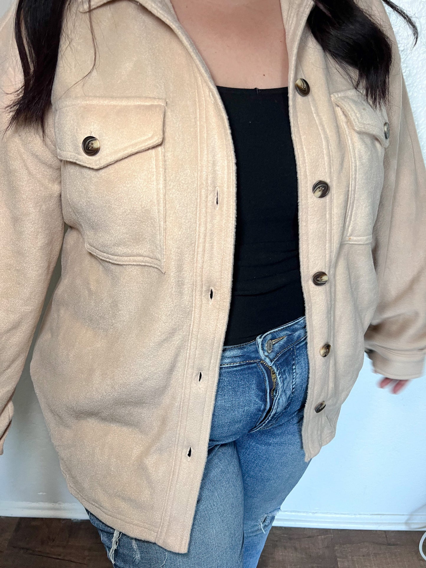 Cozy Chic Fleece Jacket - Sand
