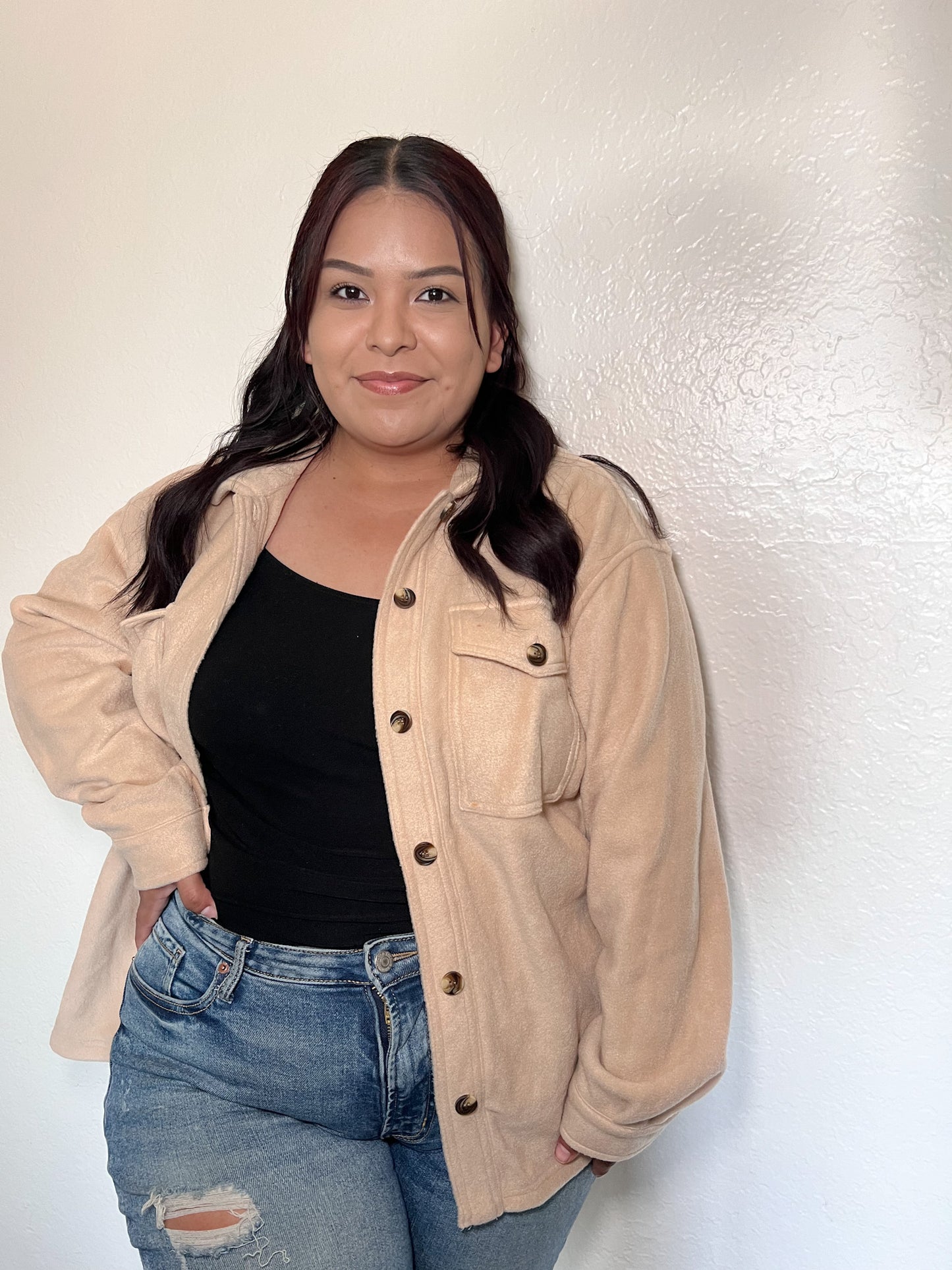 Cozy Chic Fleece Jacket - Sand