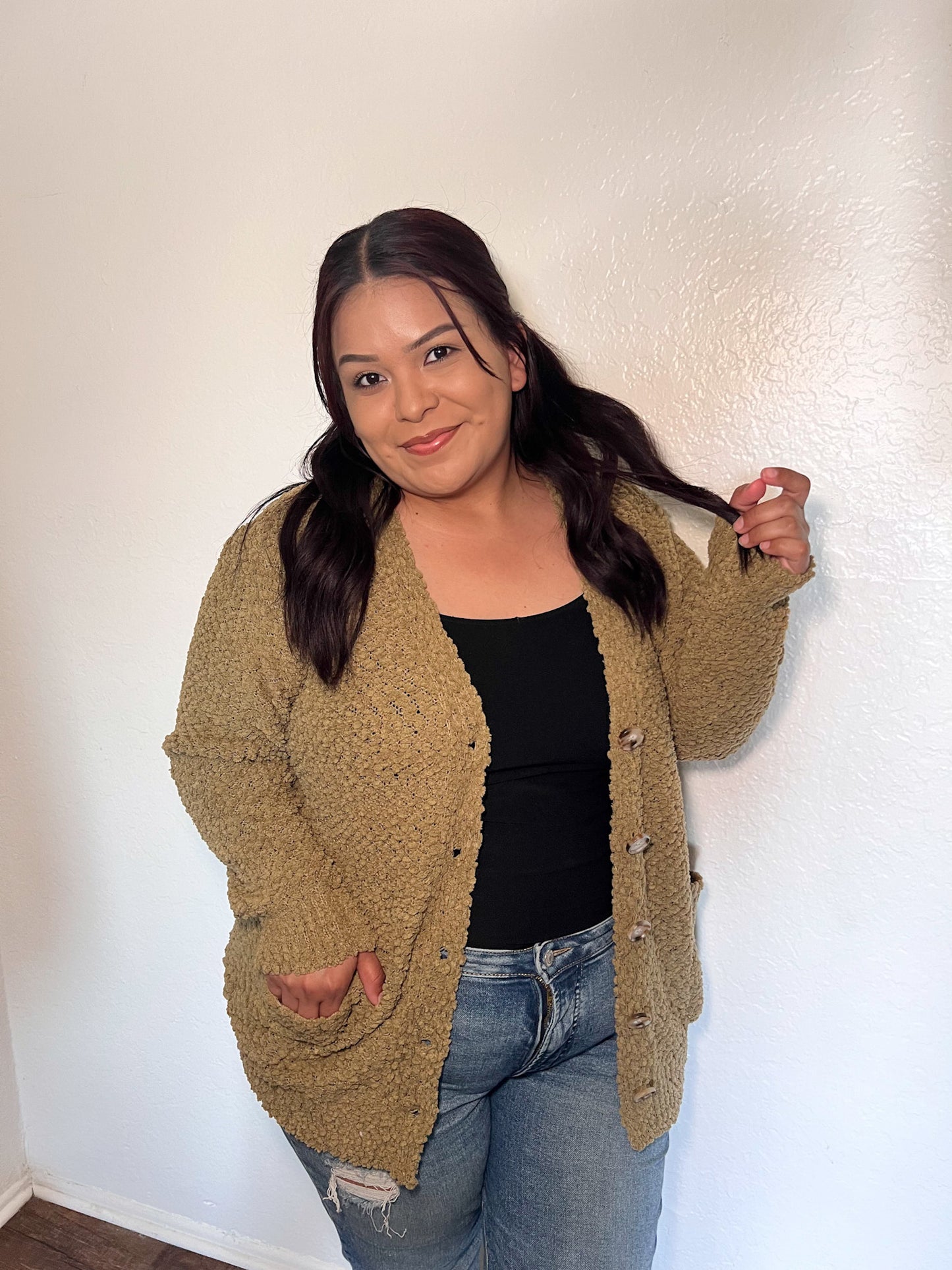 Cozy Cardi - Olive Green