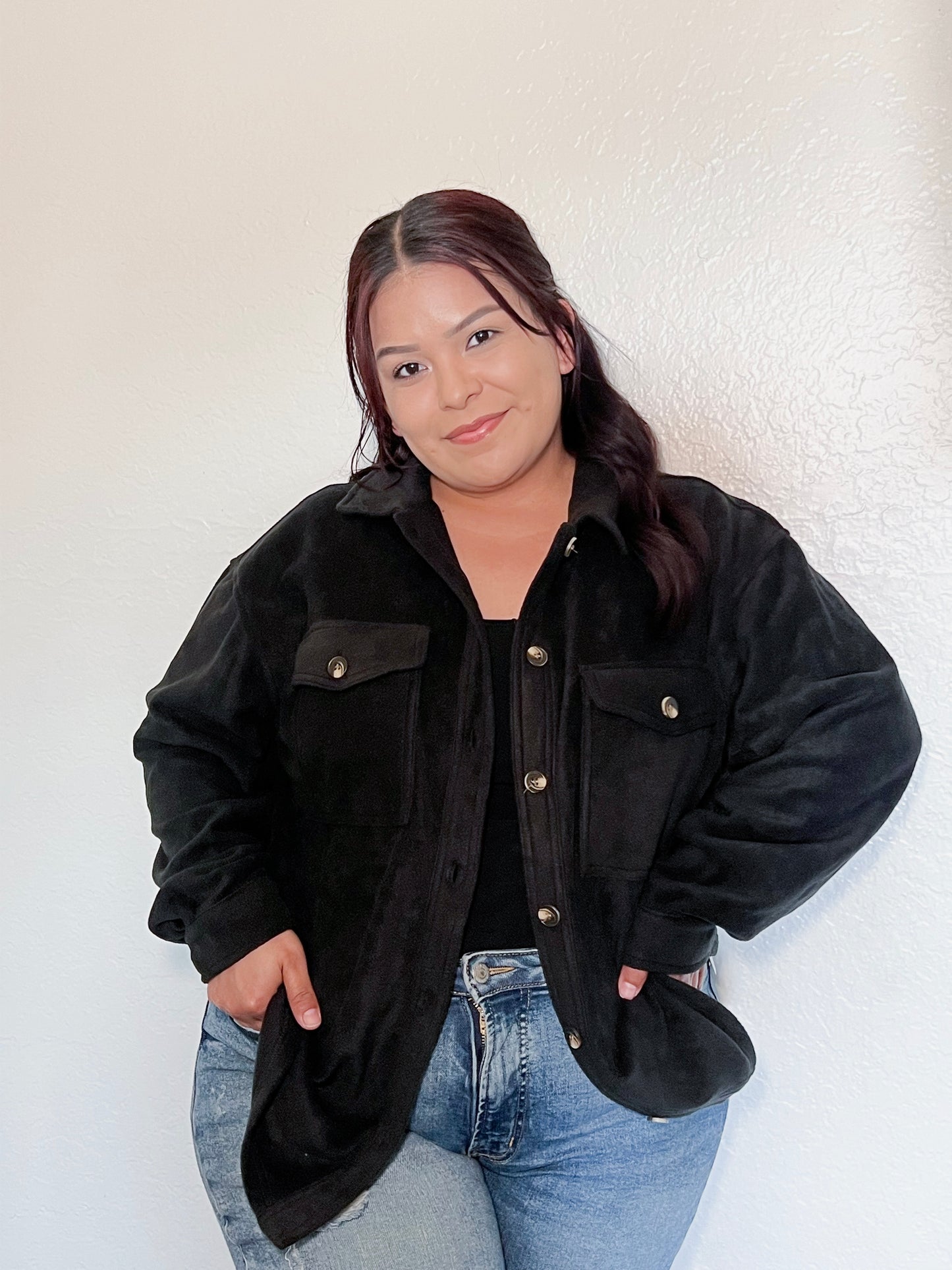Cozy Chic Fleece Jacket - Black