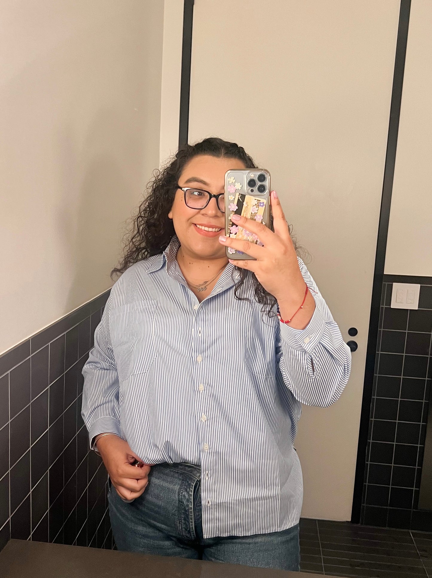 Oversized Striped Button Up