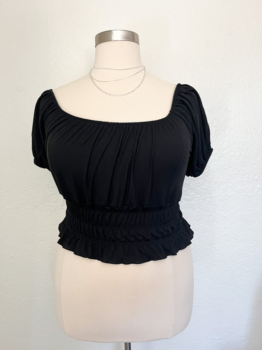Puff Sleeve Top - Black
